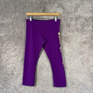 Lululemon Leggings Womens Size 8 Purple Graphic Print Darted Cropped Athletic